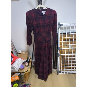 miss dorby plaid dress Red And Black Long Size 12